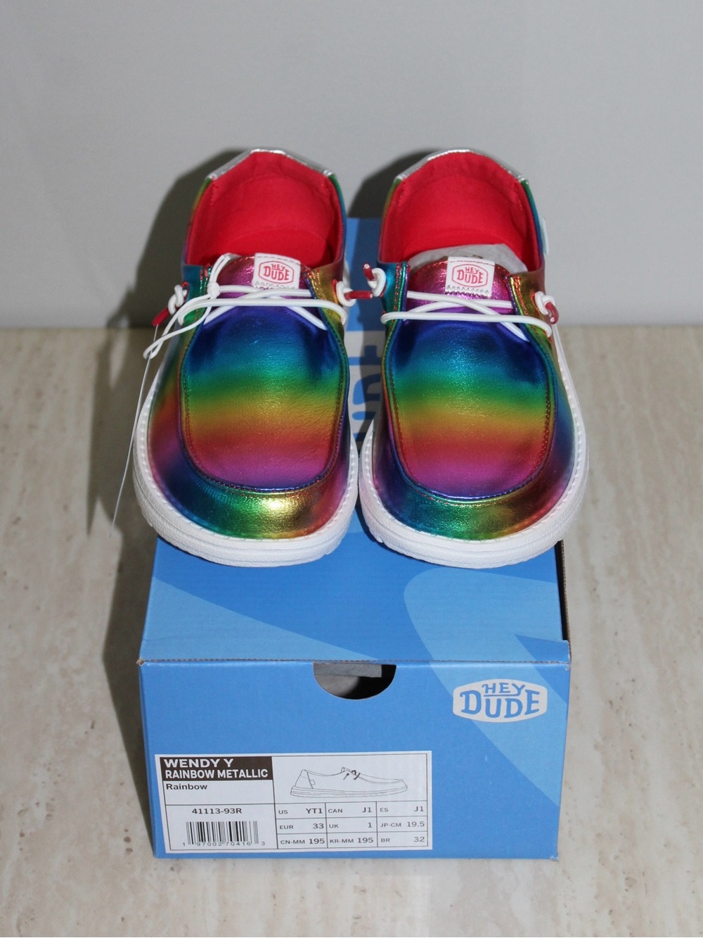 Hey Dude Wendy Rainbow Metallic Shoes (Youth/Kids) - Picture 4 of 16